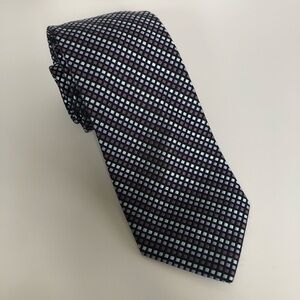Perry Ellis Portfolio Silk Tie Black and Purple Prom Wedding
